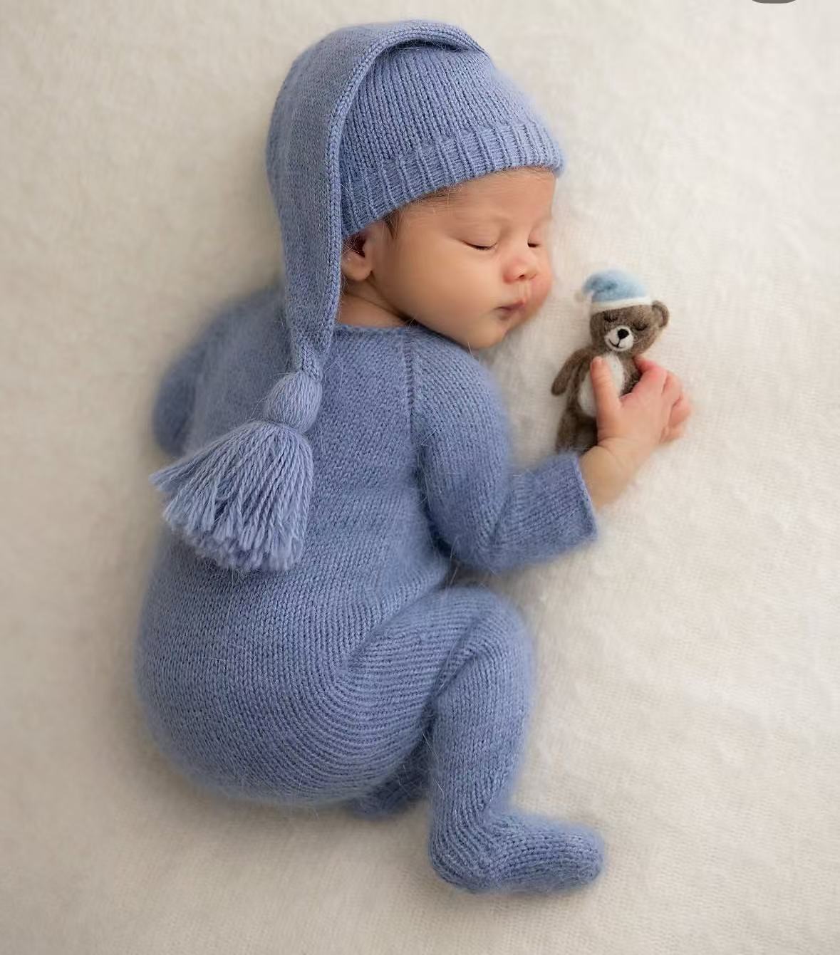 Infant Photography Props Outfit - Yeni Doğan Bebekler İçin Örgü Tulum