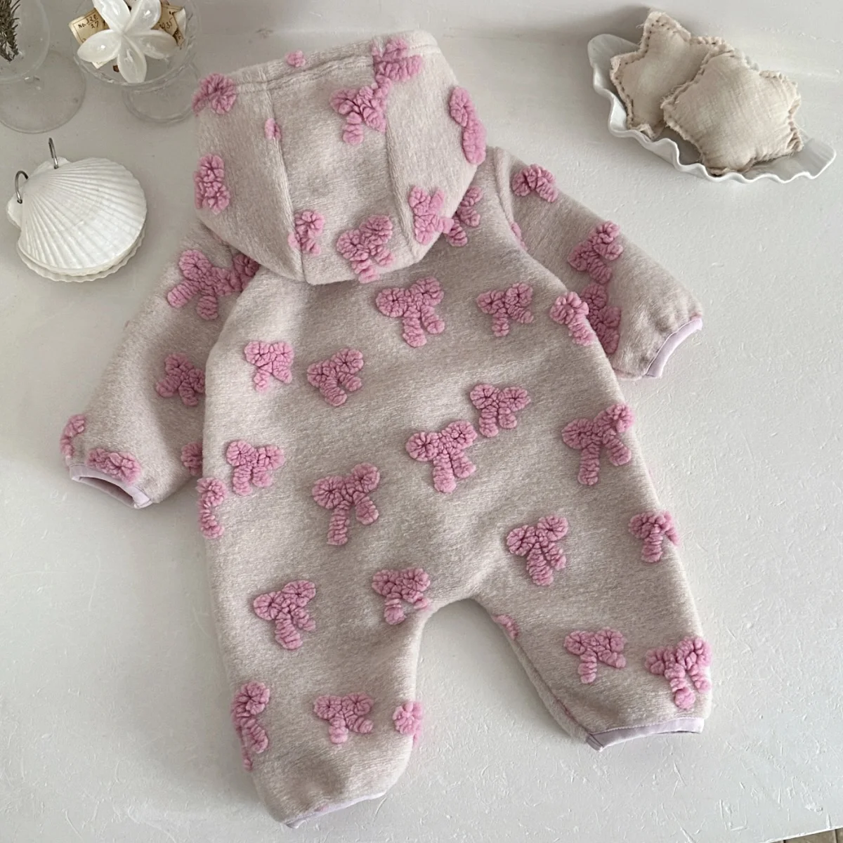 Bebek Kız Çocuk Kapüşonlu Tulu - Newborn Baby Girl Romper Floral incelemesi ve fiyatı